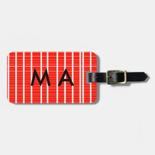 Simple monogram add your name letter man minimal t luggage tag