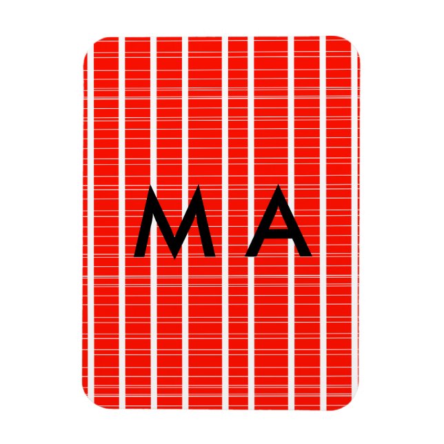Simple monogram add your name letter man minimal t magnet (Vertical)