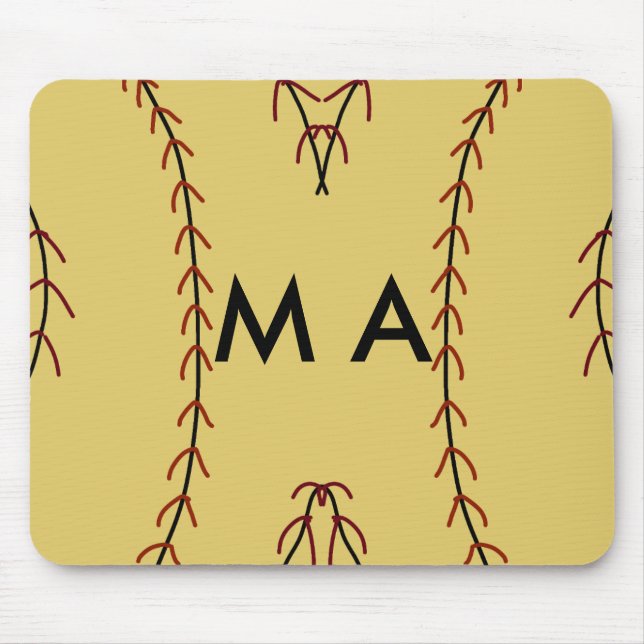 Simple monogram add your name letter man minimal t mouse mat (Front)