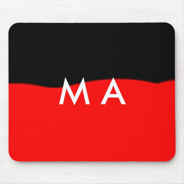 Simple monogram add your name letter man minimal t mouse mat (Front)