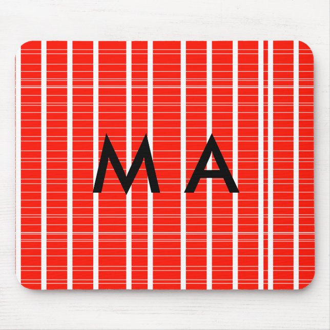 Simple monogram add your name letter man minimal t mouse mat (Front)