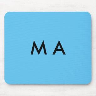 Simple monogram add your name letter man minimal t mouse mat