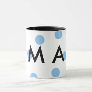 Simple monogram add your name letter man minimal t mug