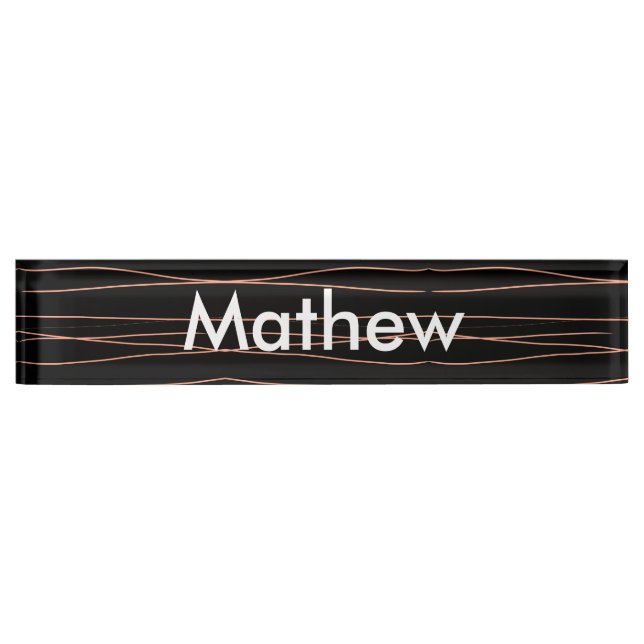 Simple monogram add your name letter man minimal t nameplate (Front)