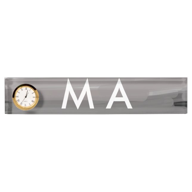 Simple monogram add your name letter man minimal t nameplate (Front)