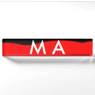 Simple monogram add your name letter man minimal t nameplate