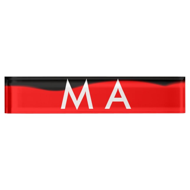Simple monogram add your name letter man minimal t nameplate (Front)