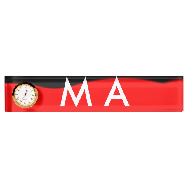Simple monogram add your name letter man minimal t nameplate (Front)