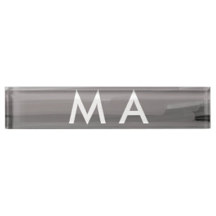 Simple monogram add your name letter man minimal t nameplate