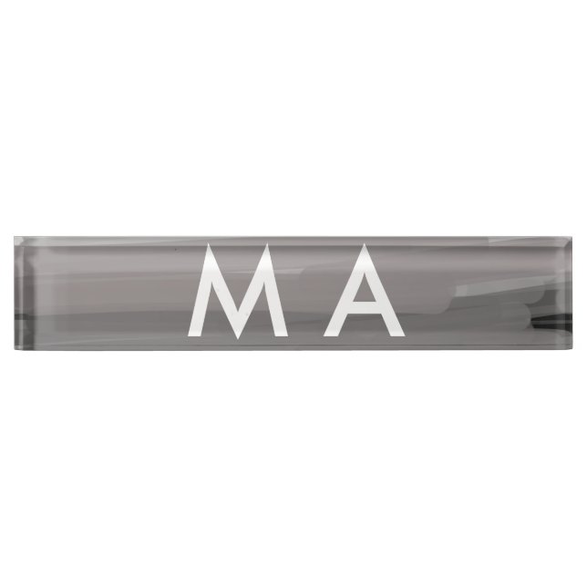 Simple monogram add your name letter man minimal t nameplate (Front)