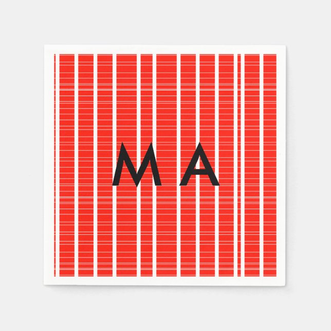 Simple monogram add your name letter man minimal t napkin (Front)