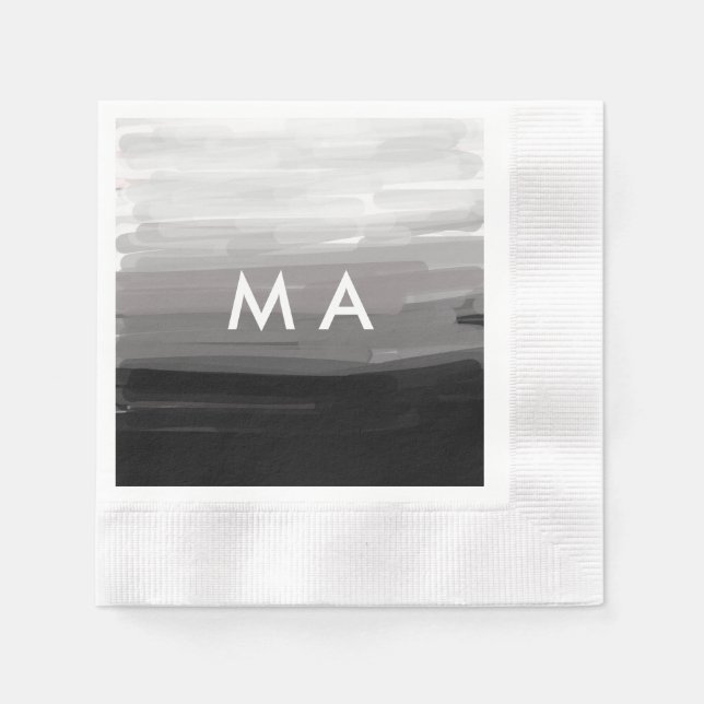 Simple monogram add your name letter man minimal t napkin (Front)