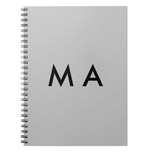 Simple monogram add your name letter man minimal t notebook (Front)