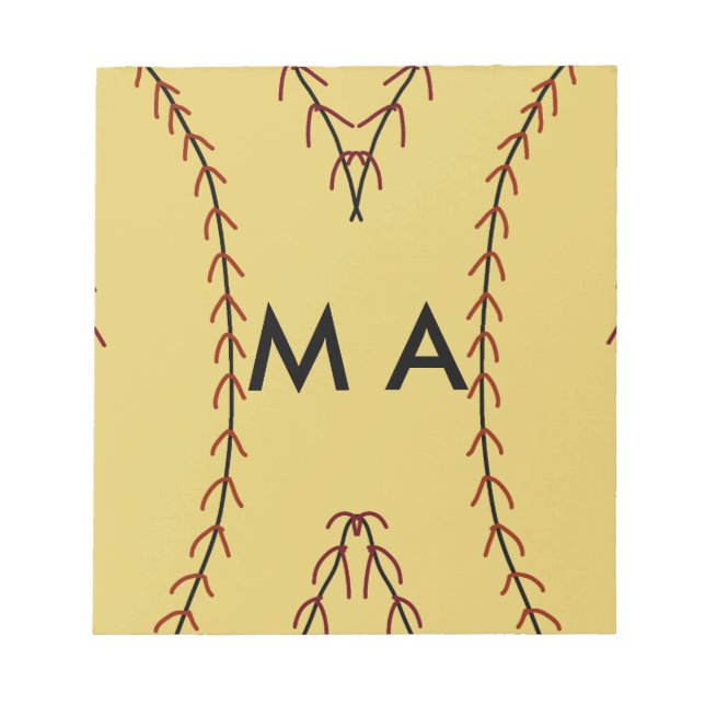 Simple monogram add your name letter man minimal t notepad (Front)