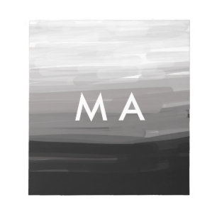 Simple monogram add your name letter man minimal t notepad