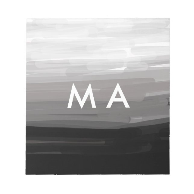 Simple monogram add your name letter man minimal t notepad (Front)