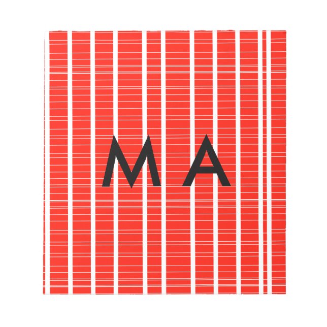 Simple monogram add your name letter man minimal t notepad (Front)