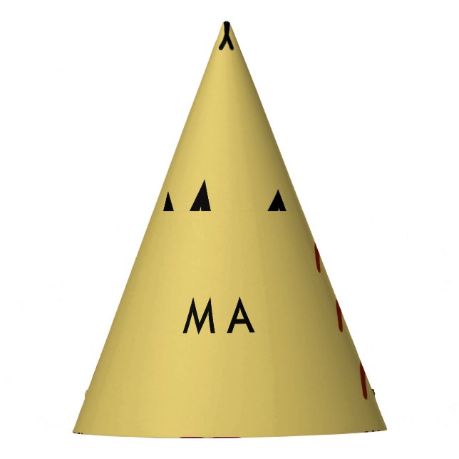 Simple monogram add your name letter man minimal t party hat (Front)