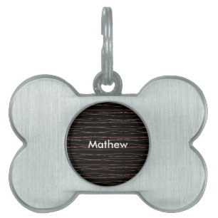 Simple monogram add your name letter man minimal t pet ID tag
