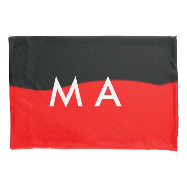Simple monogram add your name letter man minimal t pillowcase (Front)