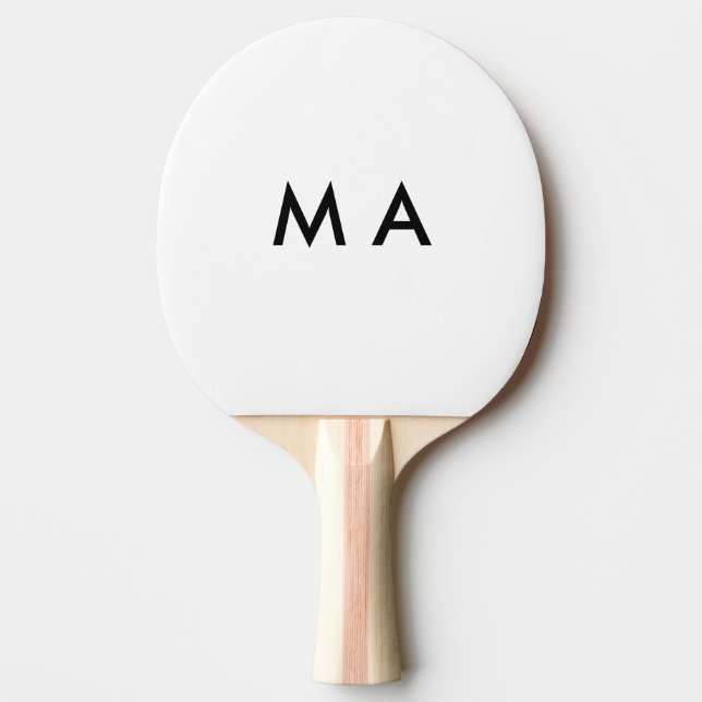 Simple monogram add your name letter man minimal t ping pong paddle (Front)