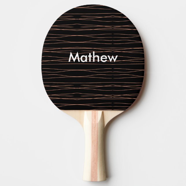 Simple monogram add your name letter man minimal t ping pong paddle (Front)