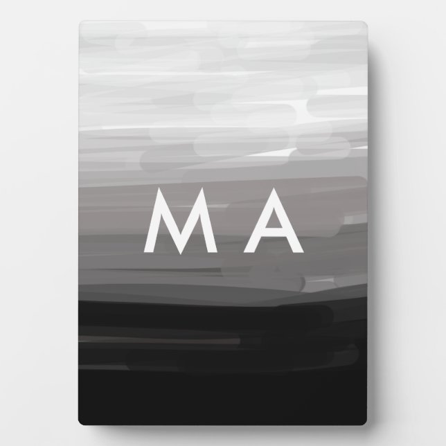 Simple monogram add your name letter man minimal t plaque (Front)
