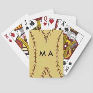 Simple monogram add your name letter man minimal t playing cards