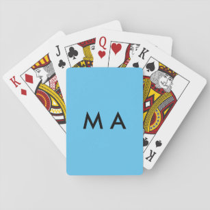 Simple monogram add your name letter man minimal t playing cards