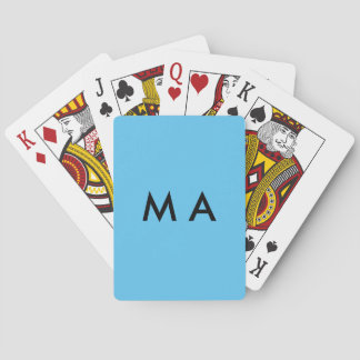 Simple monogram add your name letter man minimal t playing cards