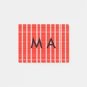 Simple monogram add your name letter man minimal t post-it notes