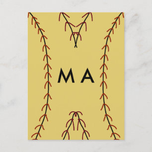 Simple monogram add your name letter man minimal t postcard