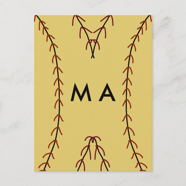 Simple monogram add your name letter man minimal t postcard (Front)