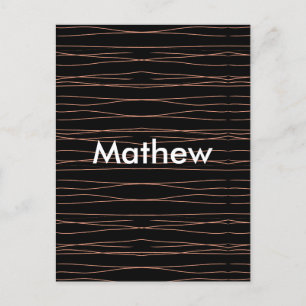 Simple monogram add your name letter man minimal t postcard