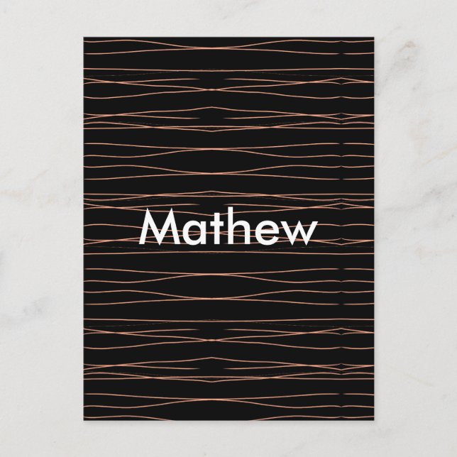 Simple monogram add your name letter man minimal t postcard (Front)