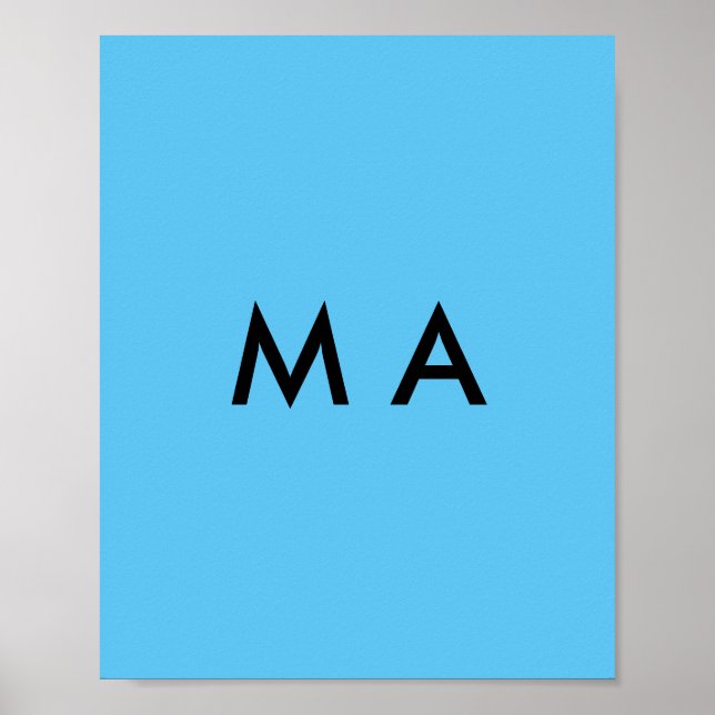 Simple monogram add your name letter man minimal t poster (Front)