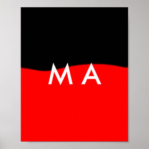 Simple monogram add your name letter man minimal t poster
