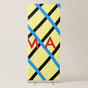 Simple monogram add your name letter man minimal t retractable banner