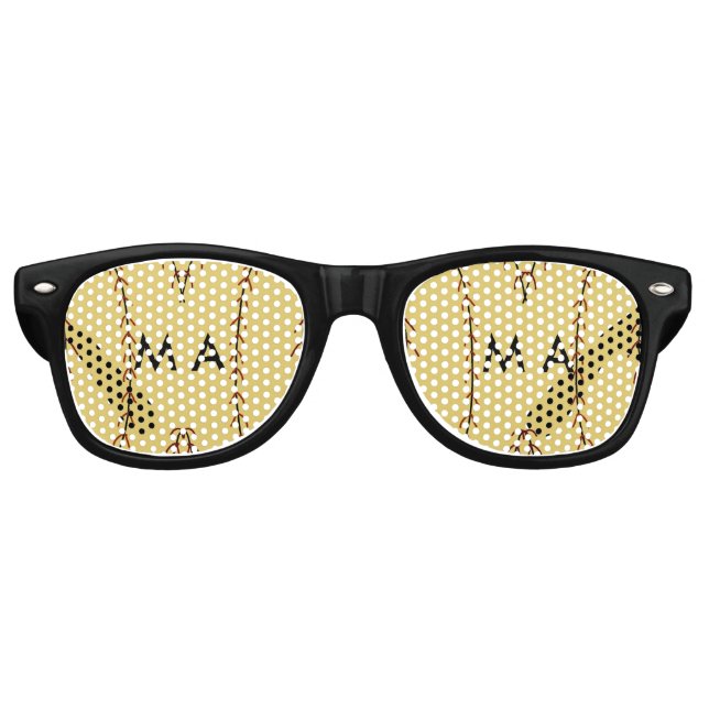 Simple monogram add your name letter man minimal t retro sunglasses (Front)