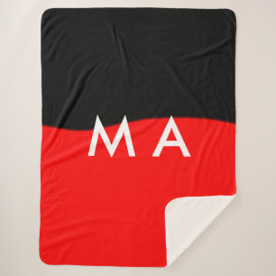 Simple monogram add your name letter man minimal t sherpa blanket