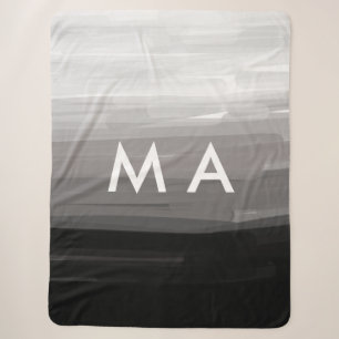 Simple monogram add your name letter man minimal t sherpa blanket