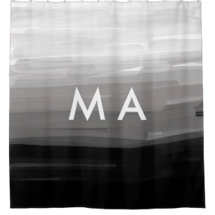 Simple monogram add your name letter man minimal t shower curtain
