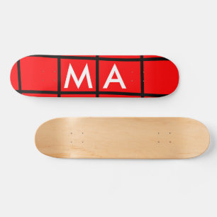 Simple monogram add your name letter man minimal t skateboard