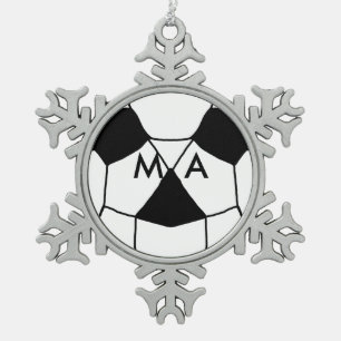 Simple monogram add your name letter man minimal t snowflake pewter christmas ornament