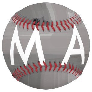 Simple monogram add your name letter man minimal t softball