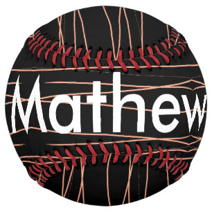 Simple monogram add your name letter man minimal t softball