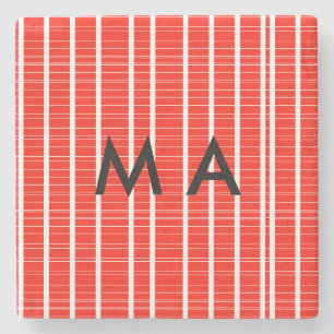 Simple monogram add your name letter man minimal t stone coaster