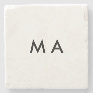 Simple monogram add your name letter man minimal t stone coaster