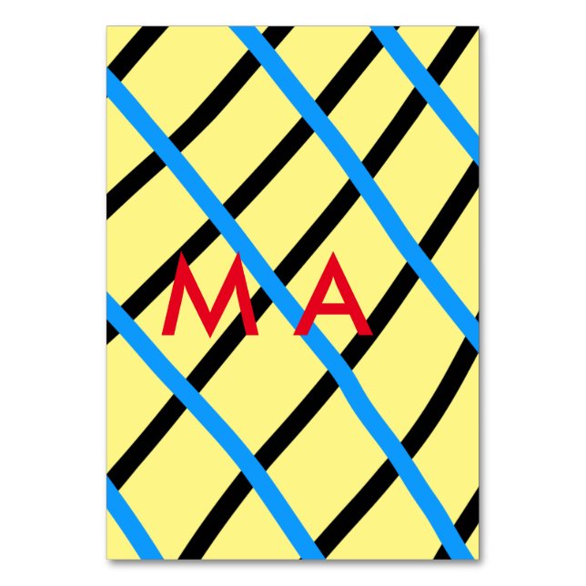 Simple monogram add your name letter man minimal t table number (Front)