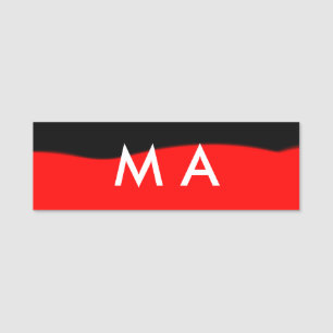 Simple monogram add your name letter man minimal t tag